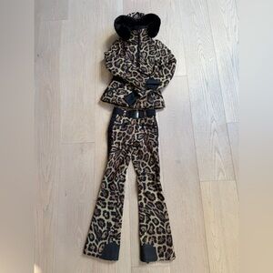 Goldbergh Leopard Print Ski Set, Jacket + Pants, EU 34